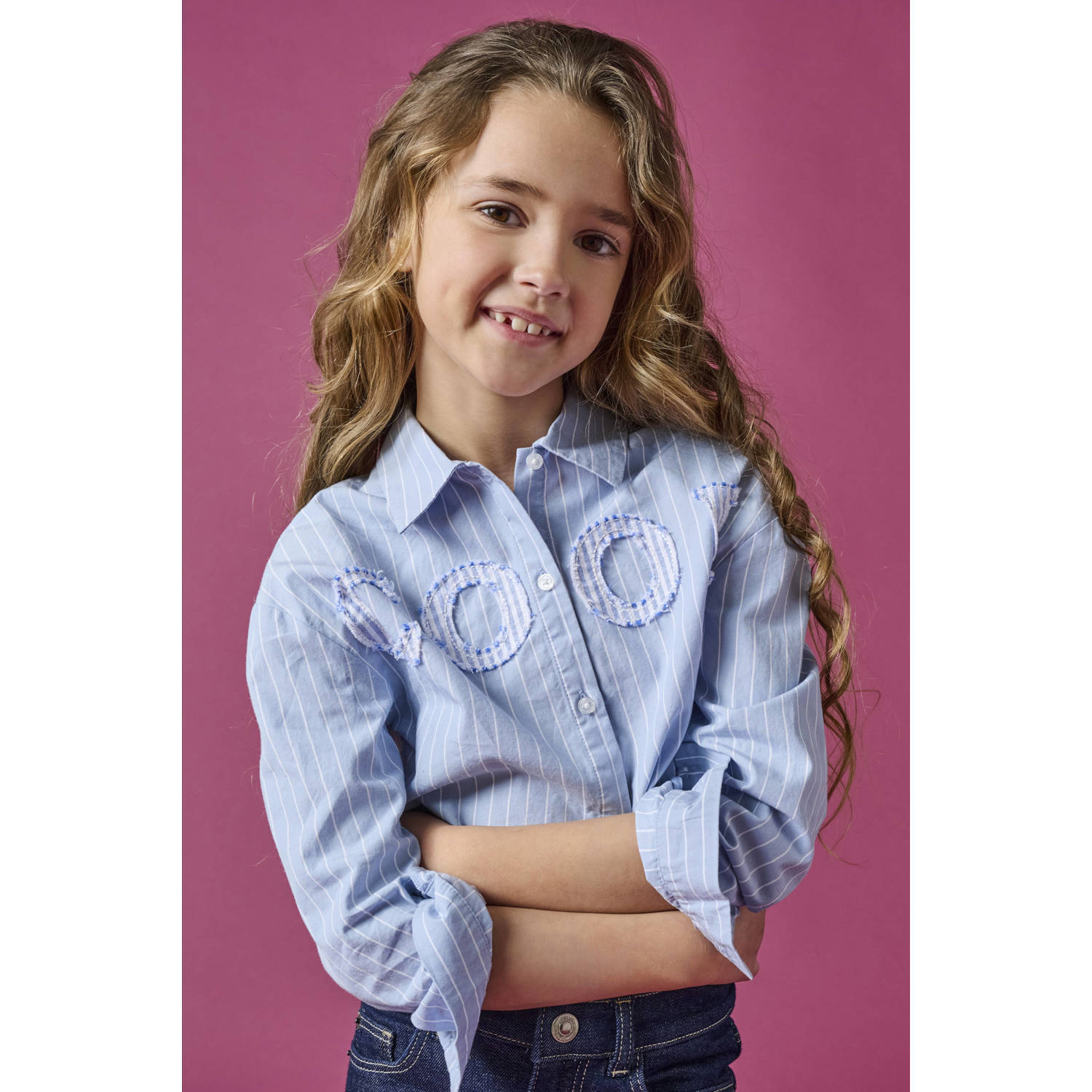 ONLY KIDS GIRL blouse lichtblauw
