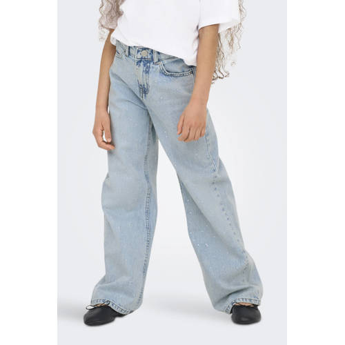 KIDS ONLY GIRL wide leg jeans light blue denim afbeelding
