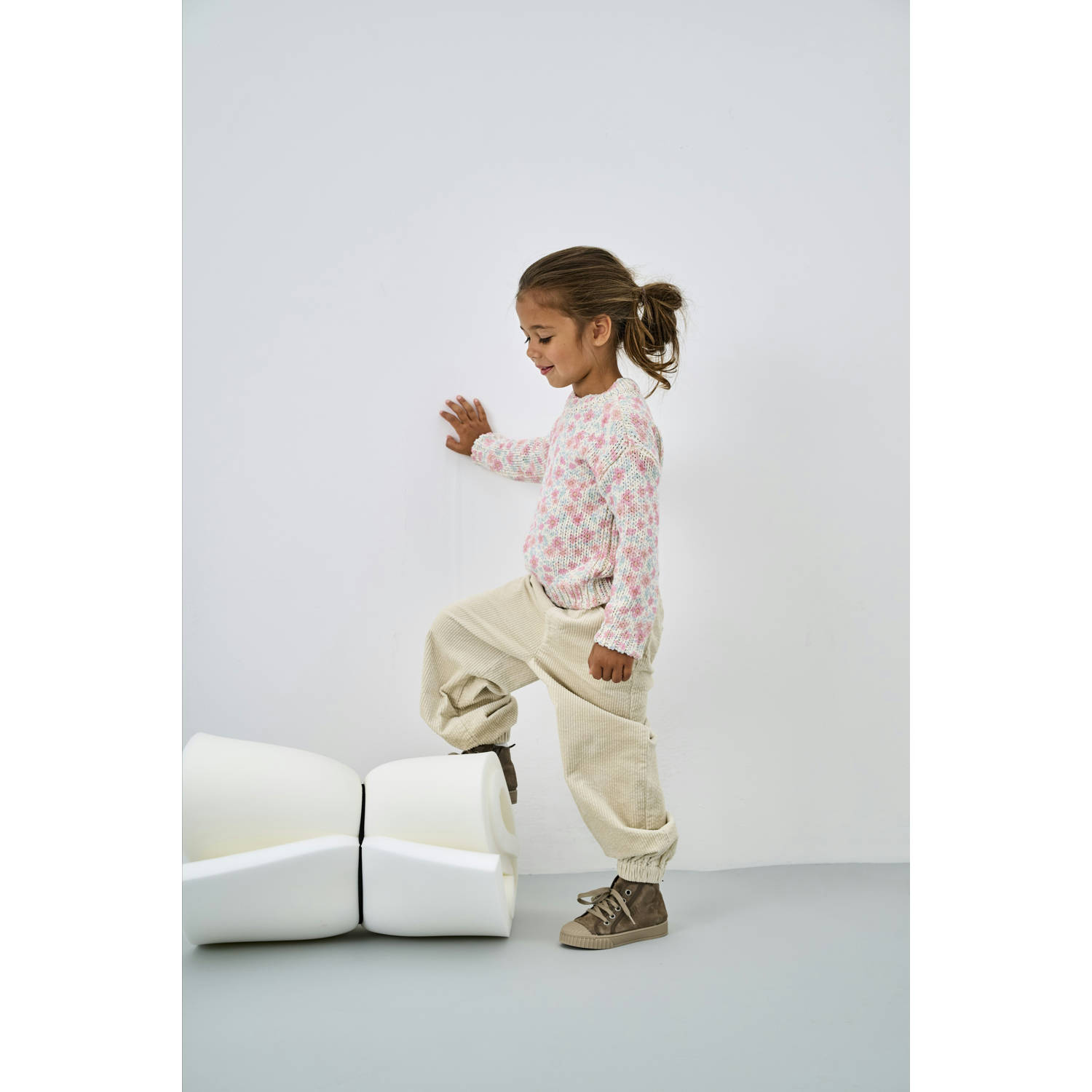 ONLY KIDS MINI trui ecru gebreid