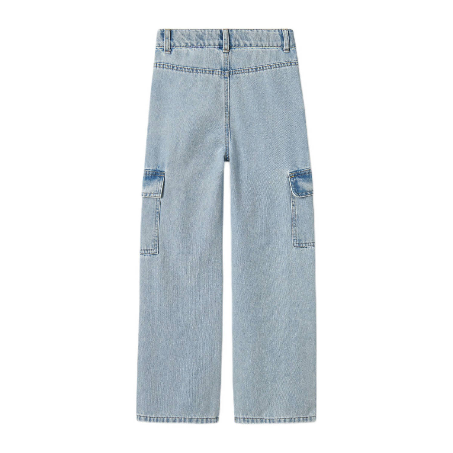 NAME IT KIDS wide leg regular waist jeans light blue bleached