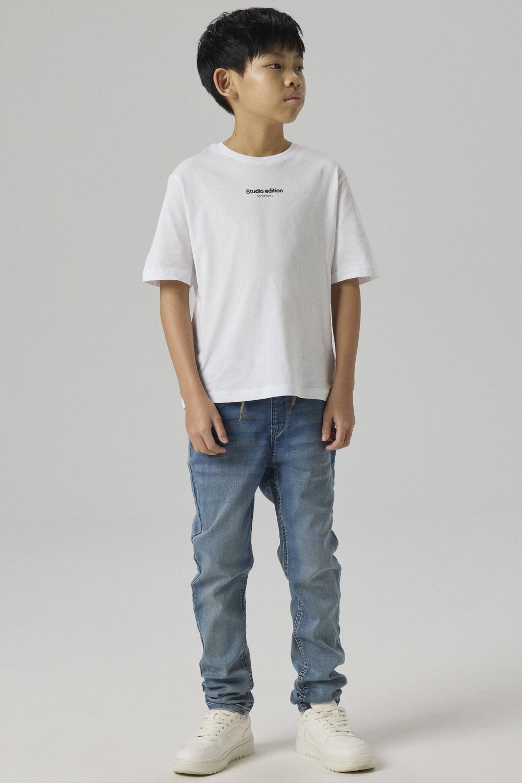 Lichtblauwe jongens NAME IT KIDS slim regular waist slim fit jeans met effen
