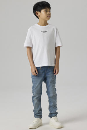 slim regular waist slim fit jeans light blue denim