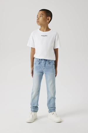 slim fit regular waist jeans light blue denim