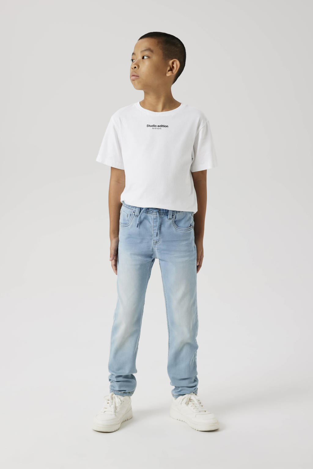 Lichtblauwe jongens NAME IT KIDS slim fit regular waist jeans met effen
