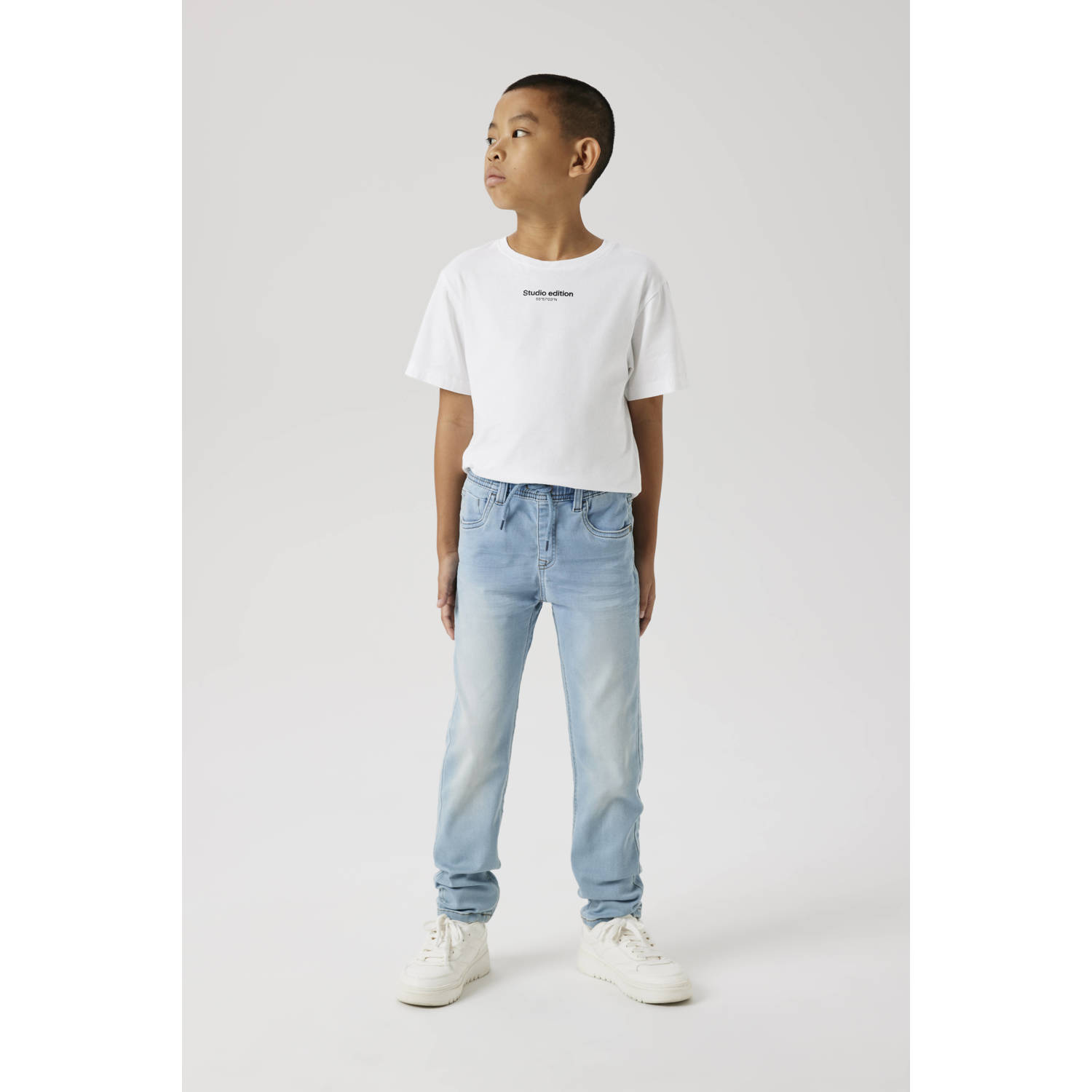NAME IT KIDS slim fit regular waist jeans light blue denim