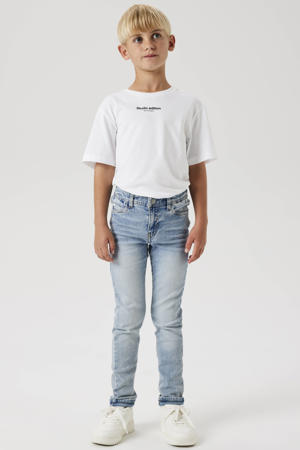 slim regular waist slim fit jeans light blue denim