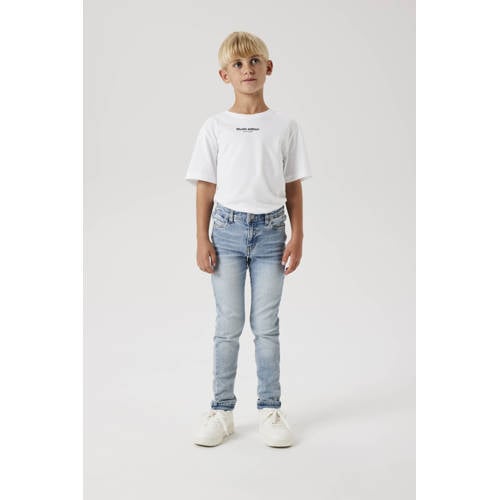 NAME IT KIDS slim regular waist slim fit jeans light blue denim afbeelding