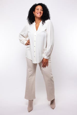 regular waist mom jeans zand