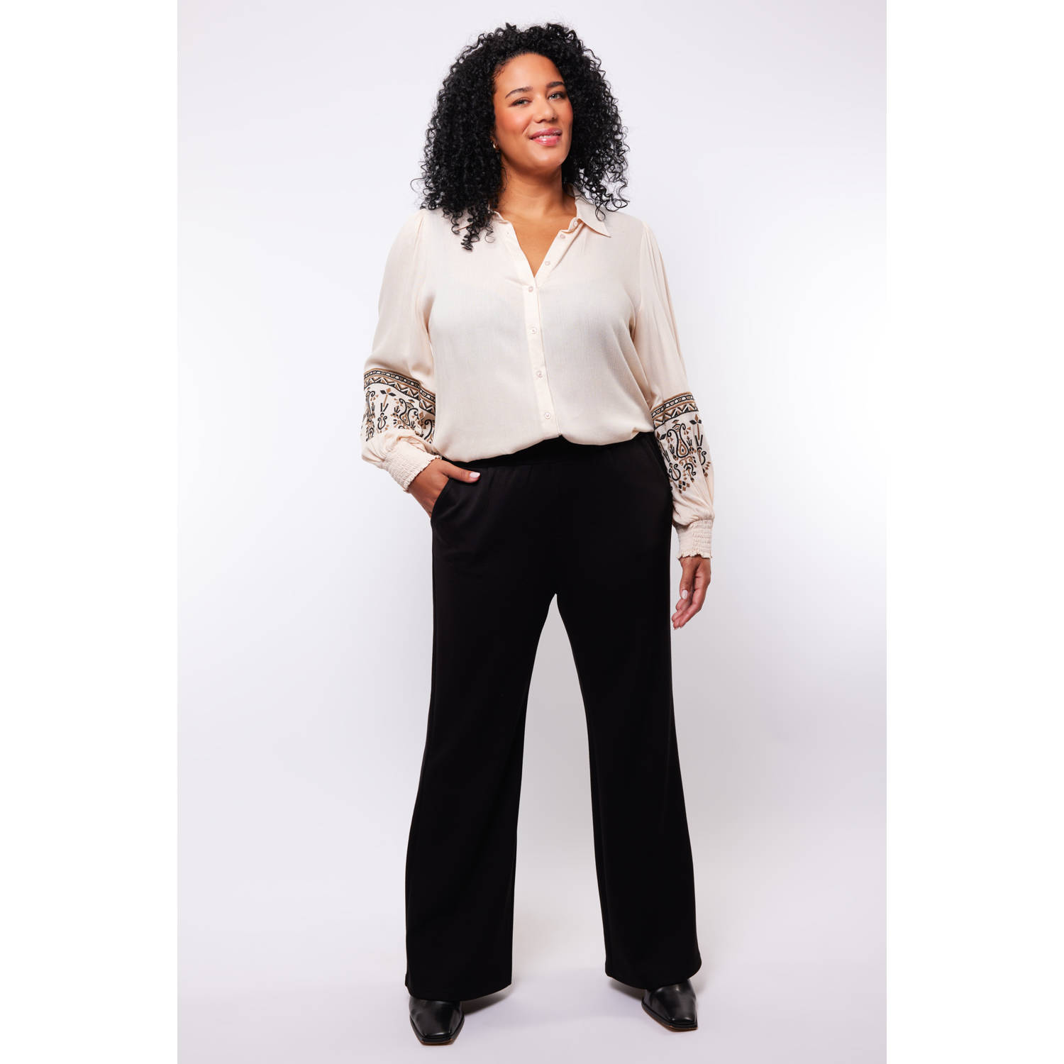 Exxcellent flared regular waist broek zwart