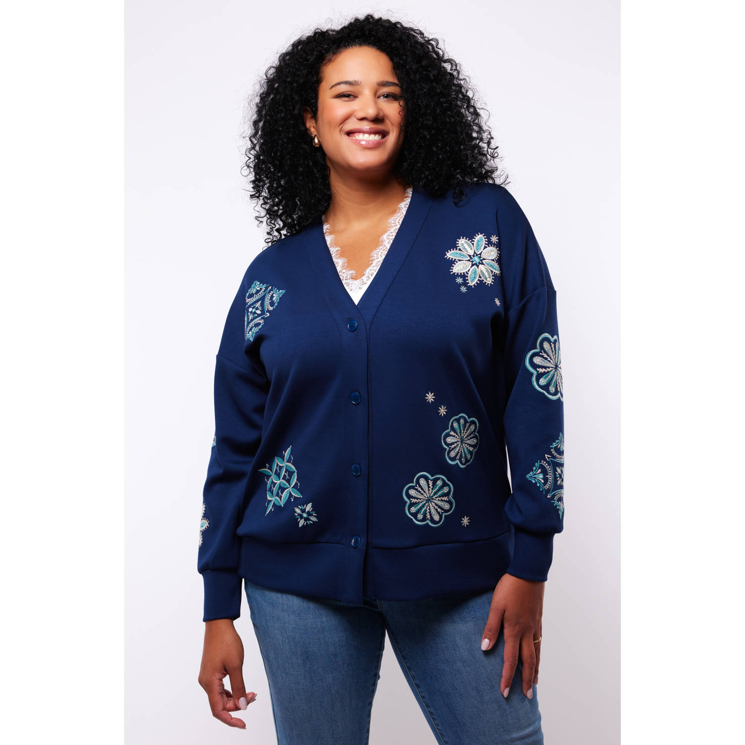 Exxcellent gebreid vest donkerblauw