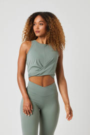 thumbnail: Lichtgroene dames Björn Borg level 1 sporttop Studio Cross van polyamide met effen
