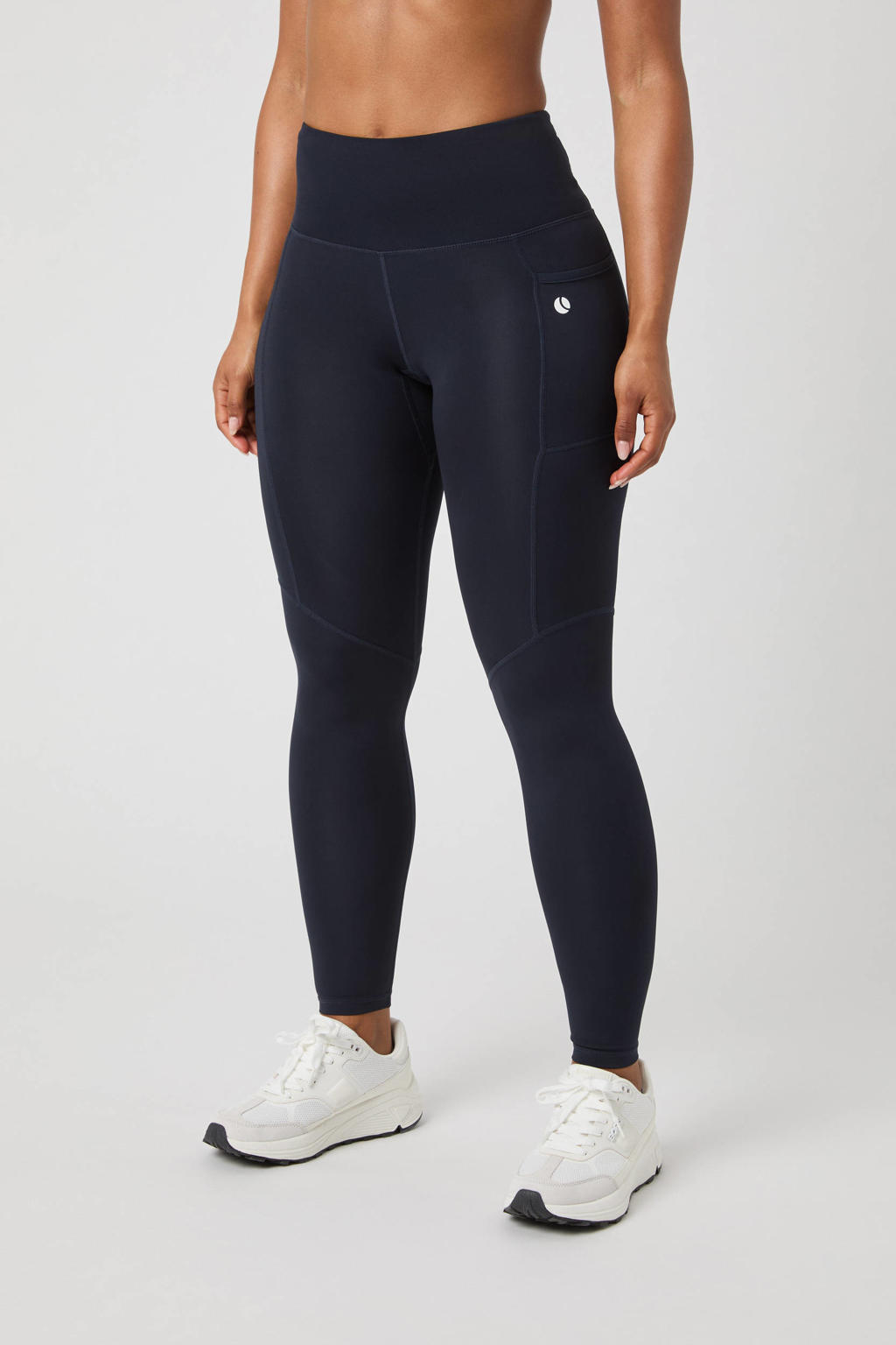 Donkerblauwe dames Björn Borg sportlegging Ace Pocket van polyester met slim fit, regular waist en effen