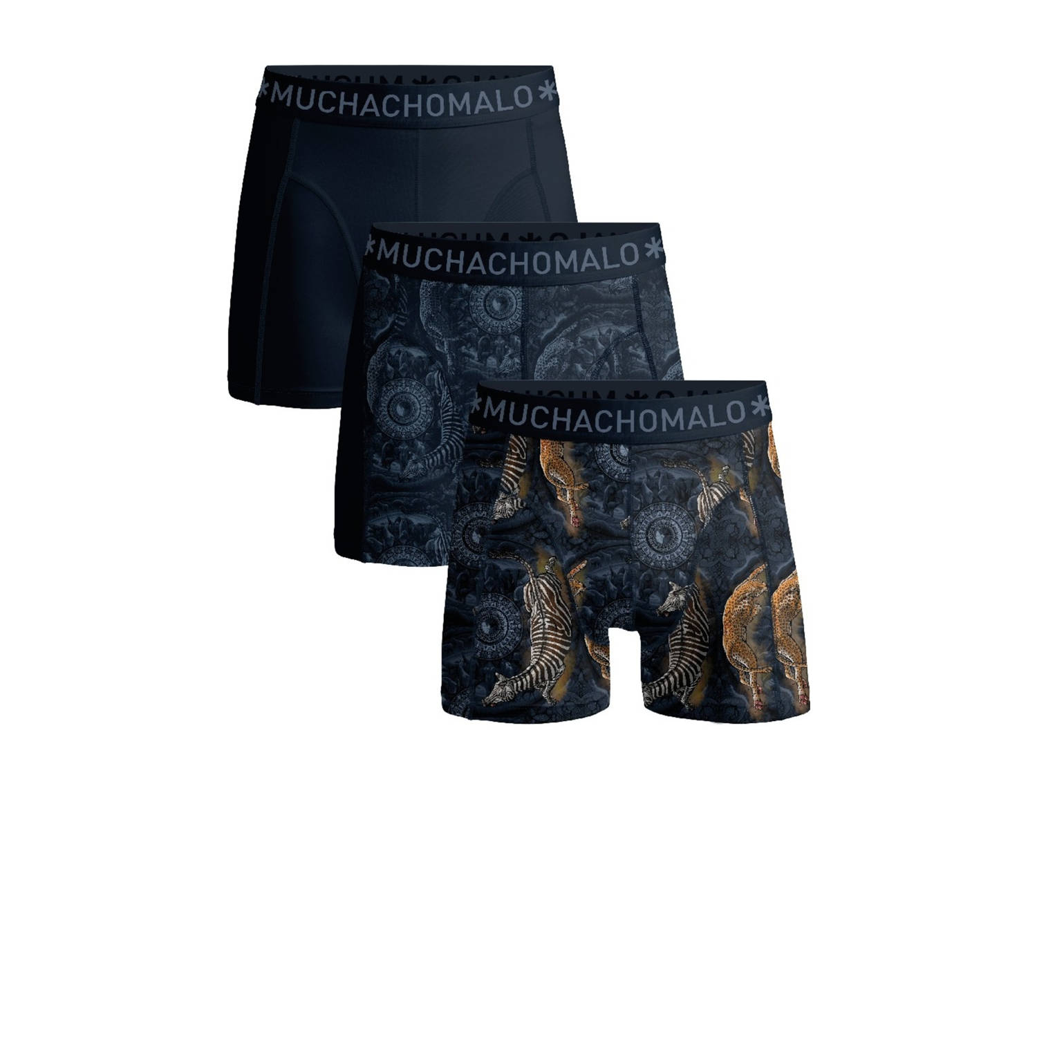 Muchachomalo boxershort set van 3 zwart