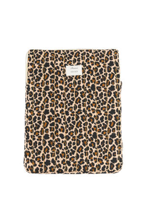 13 inch laptop sleeve met panterprint bruin