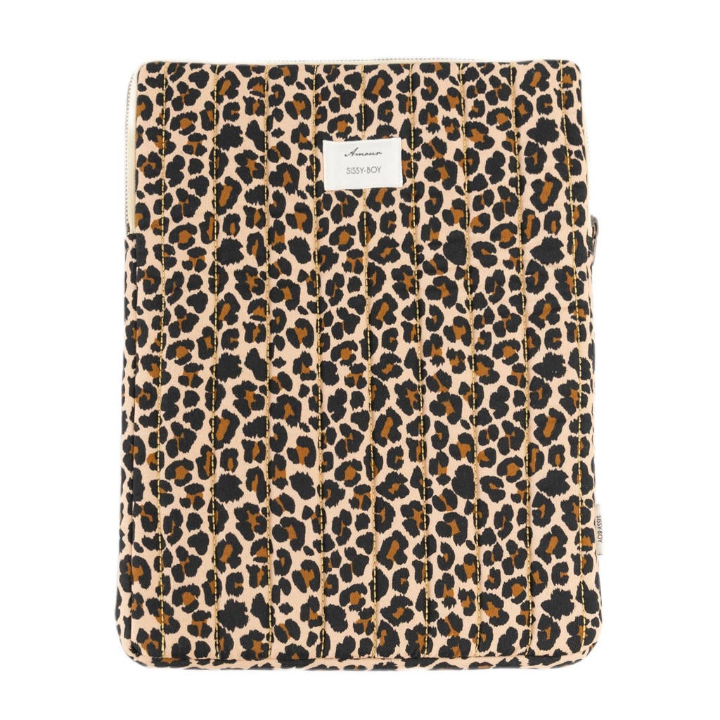 Sissy-Boy 13 inch laptop sleeve met panterprint bruin