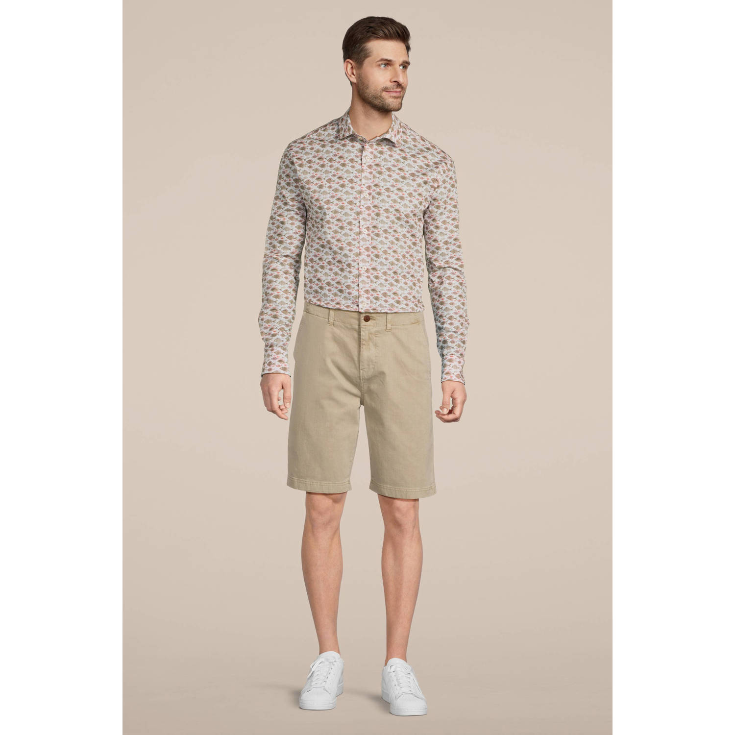A fish named Fred regular fit overhemd beige