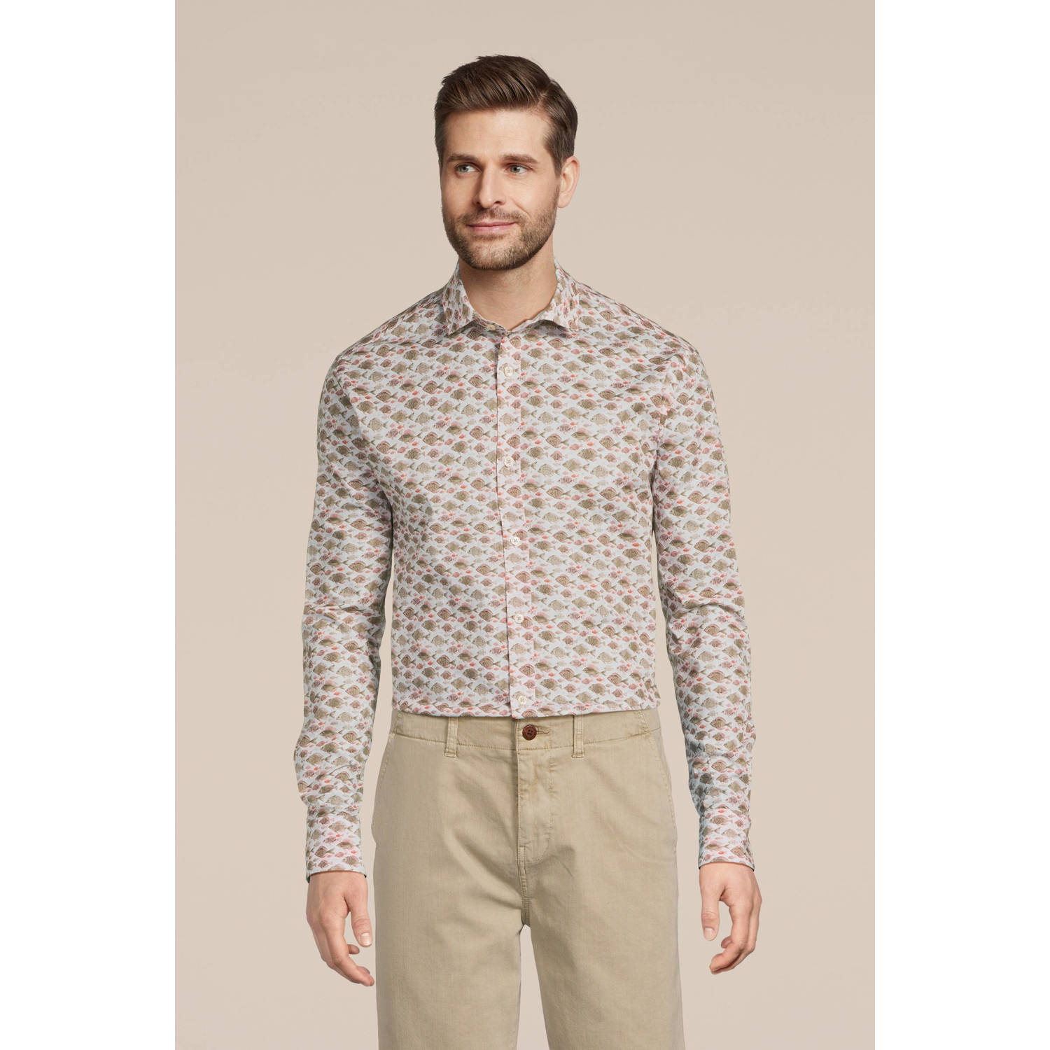 A fish named Fred regular fit overhemd beige