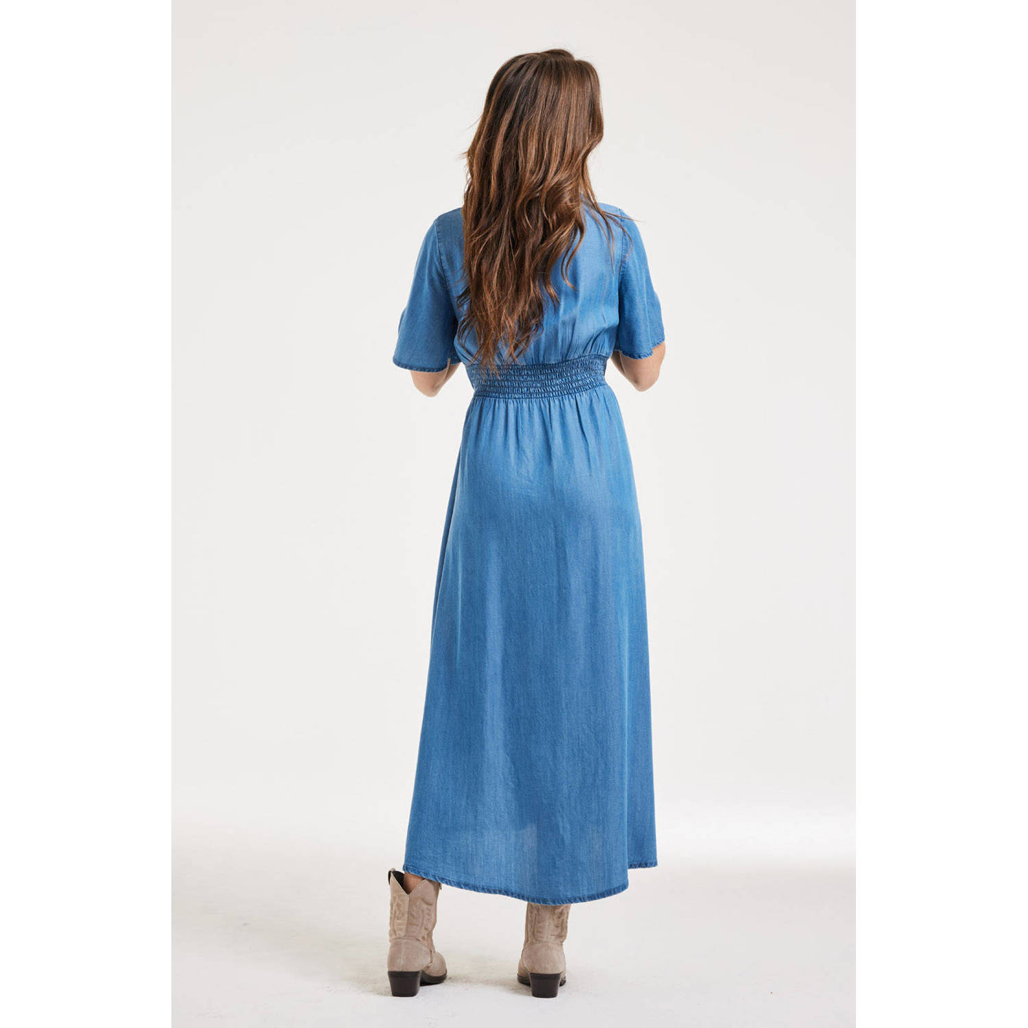 Didi blousejurk medium blue denim