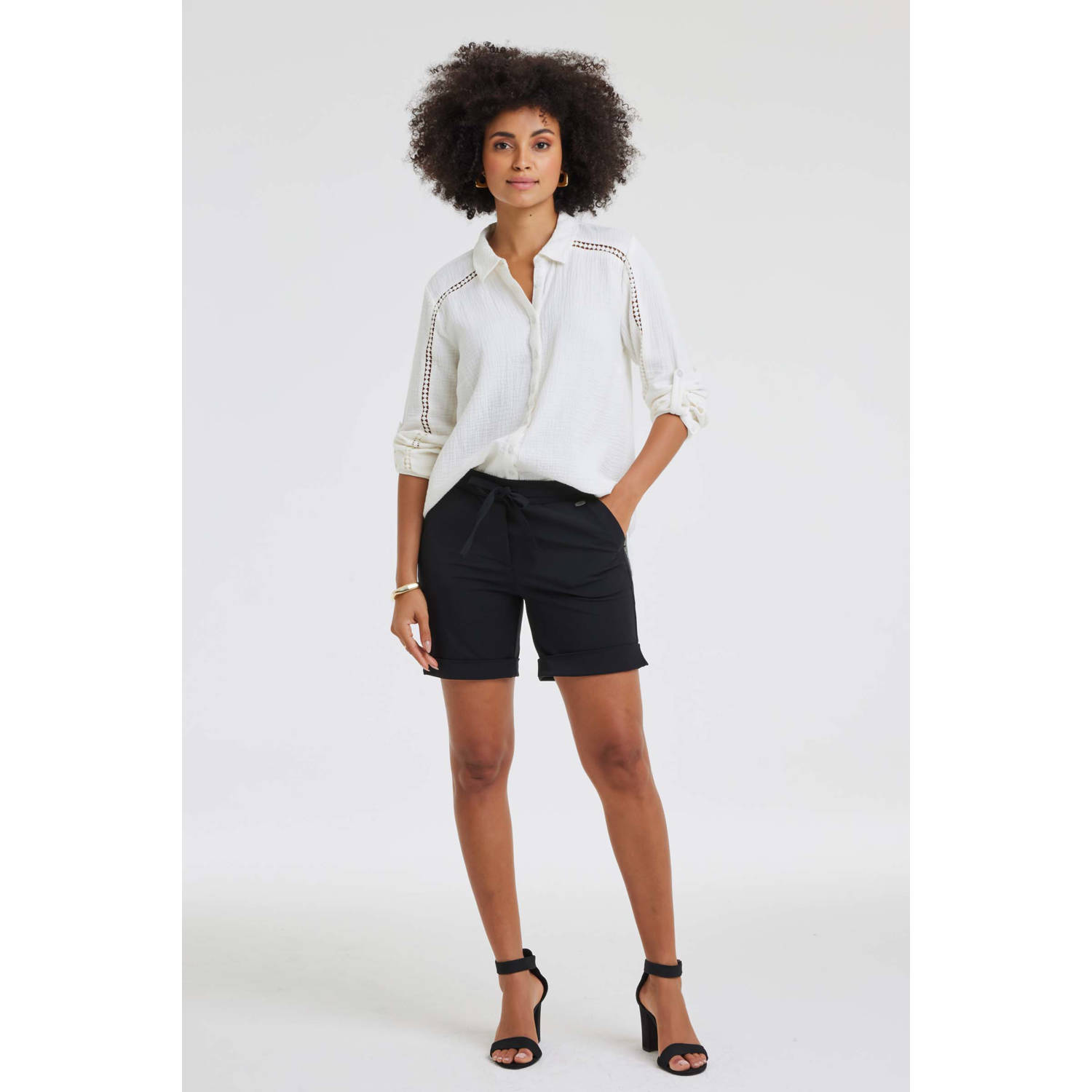 Didi regular waist bermuda short zwart
