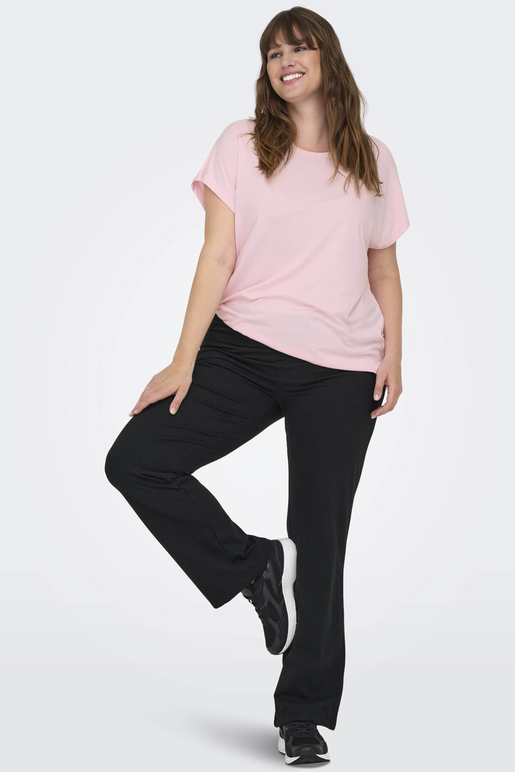 ONLY PLAY Plus Size sportshirt ONPAUBREE lichtroze