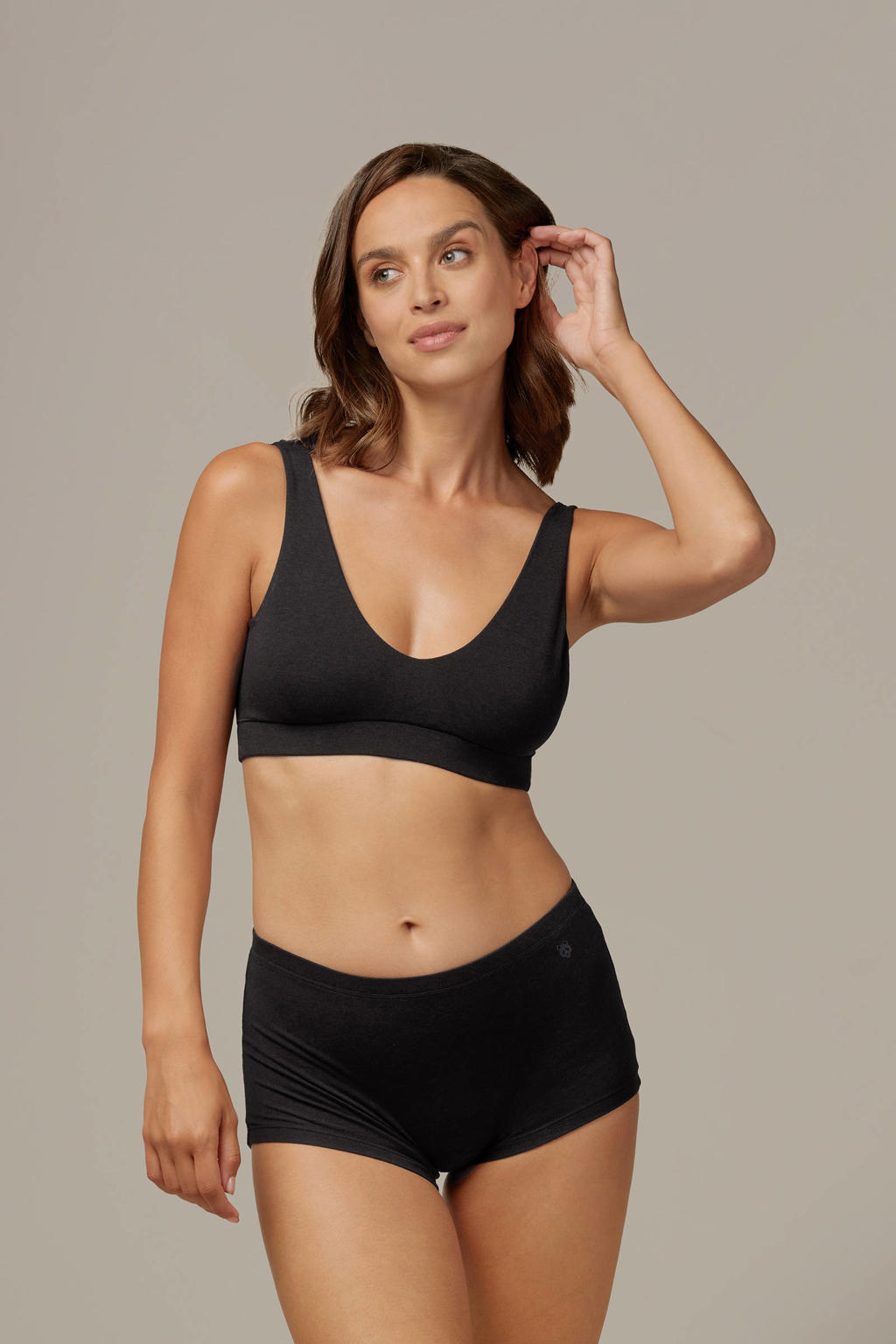 Bamigo short Amy met bamboe (set van 2) zwart