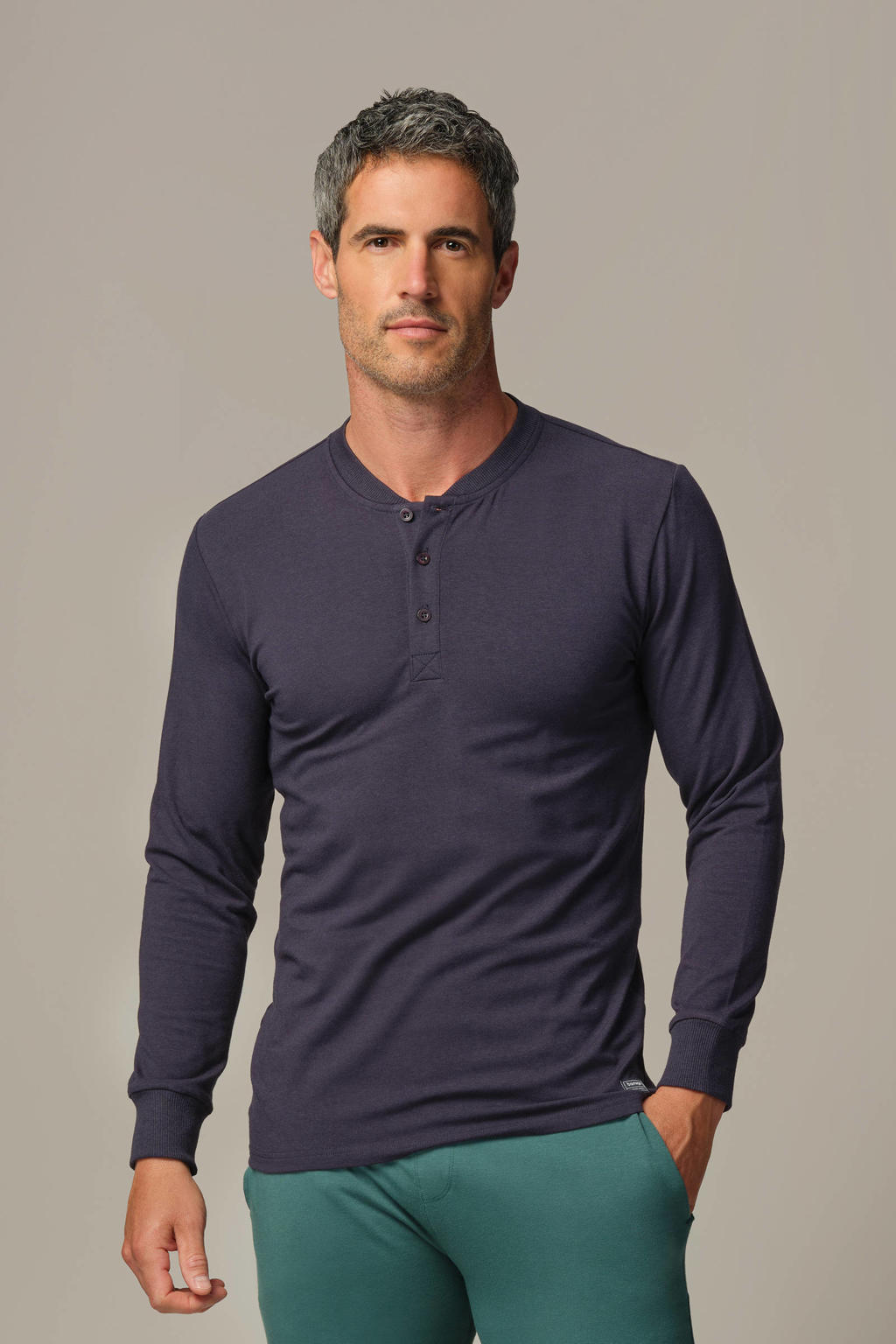 Bamigo pyjamatop met bamboe donkerblauw