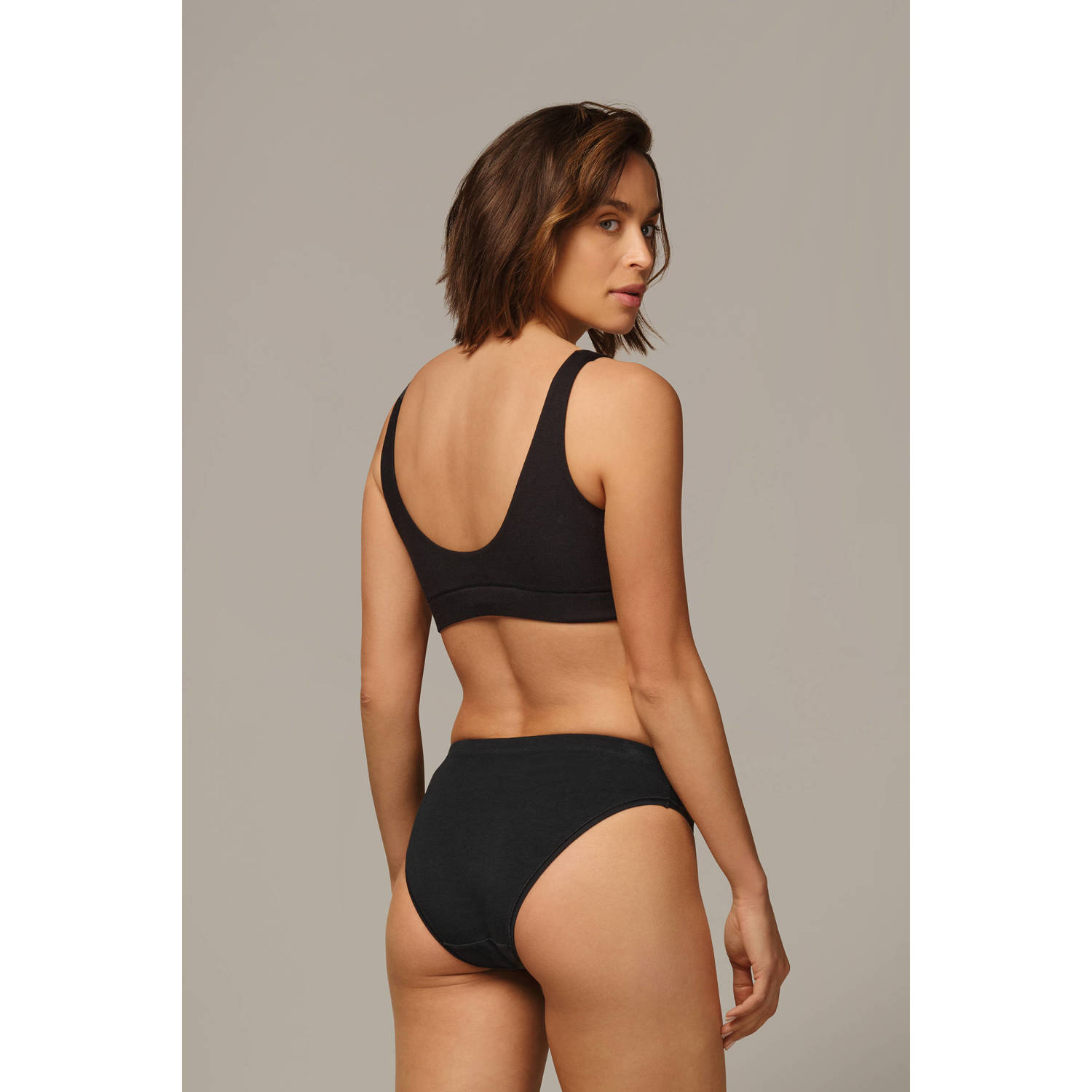 Bamigo high leg slip Ava met bamboe (set van 2) zwart