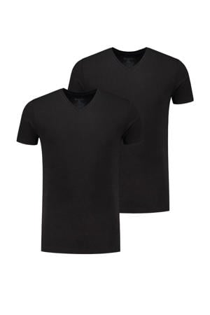 ondershirt Johnson met bamboe (set van 2) zwart