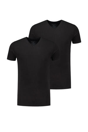ondershirt Johnson met bamboe (set van 2) zwart