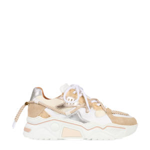 JUPITER snake  chunky leren sneakers zand/champagne