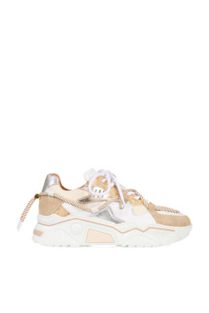 JUPITER snake  chunky leren sneakers zand/champagne