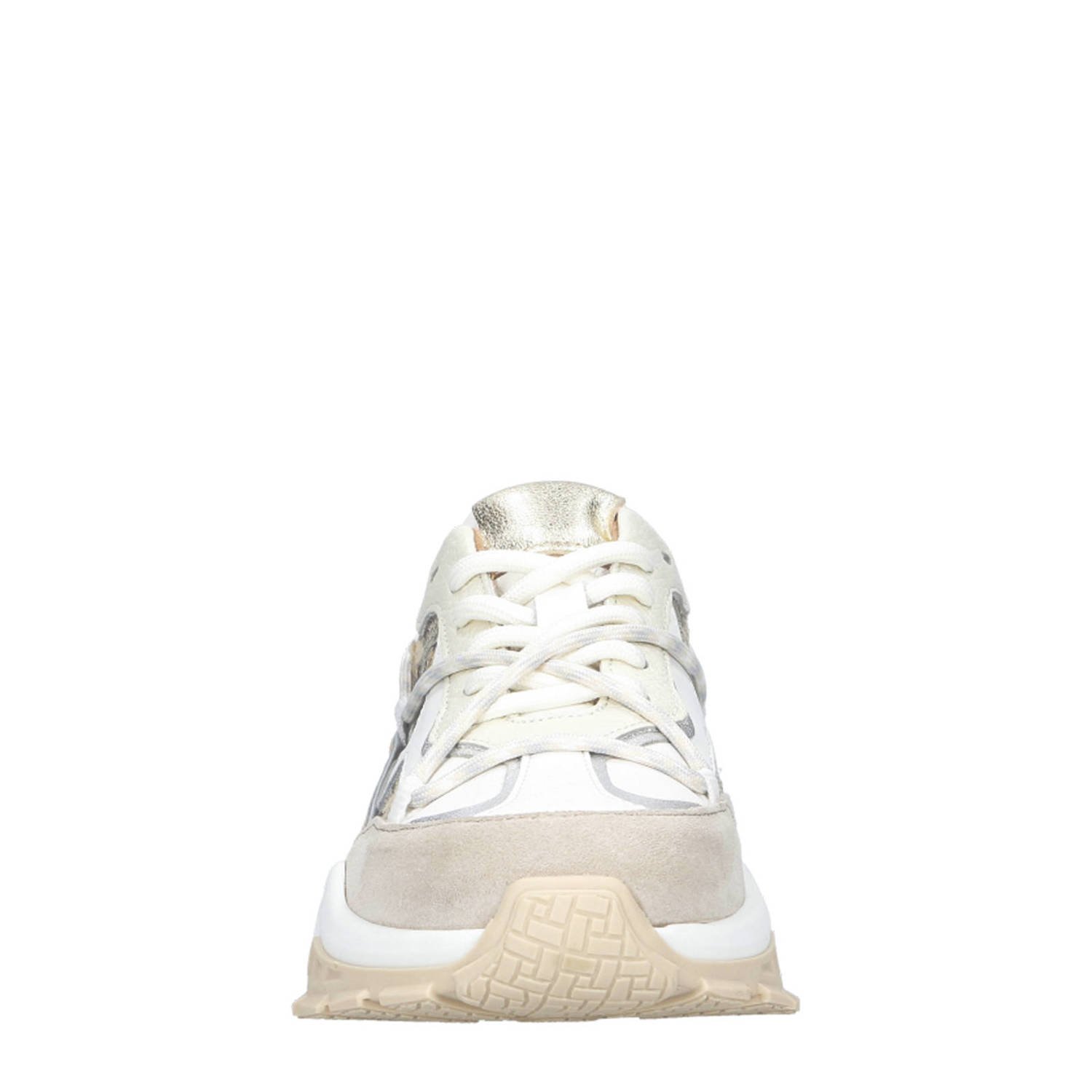 DWRS BONNEY snake chunky leren sneakers beige