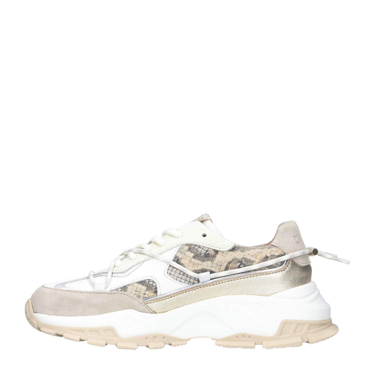 DWRS BONNEY snake chunky leren sneakers beige