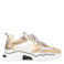 DWRS Pluto chunky leren sneakers zand/champagne