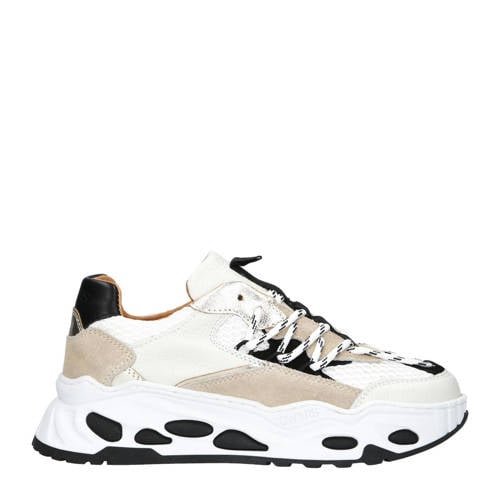 DWRS Titan chunky leren sneakers champagne/zwart afbeelding