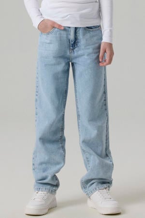 straight jeans regular waist light blue bleached
