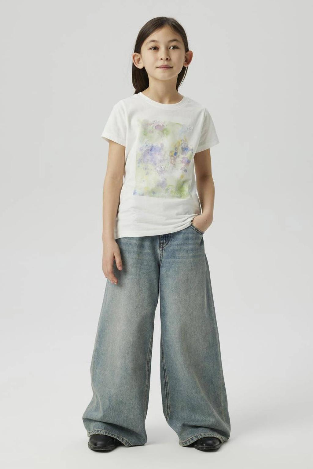 NAME IT KIDS wide leg regular waist jeans medium blue denim