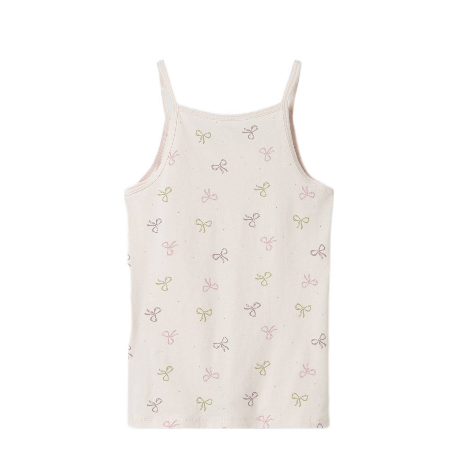 NAME IT KIDS singlet Bow set van 2 donkerroze ecru