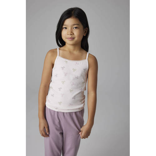 NAME IT KIDS singlet Bow - set van 2 donkerroze/ecru afbeelding