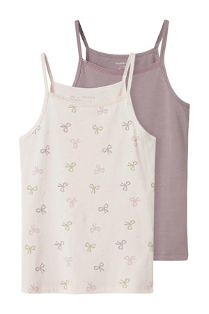 singlet Bow - donkerroze/ecru (set van 2)