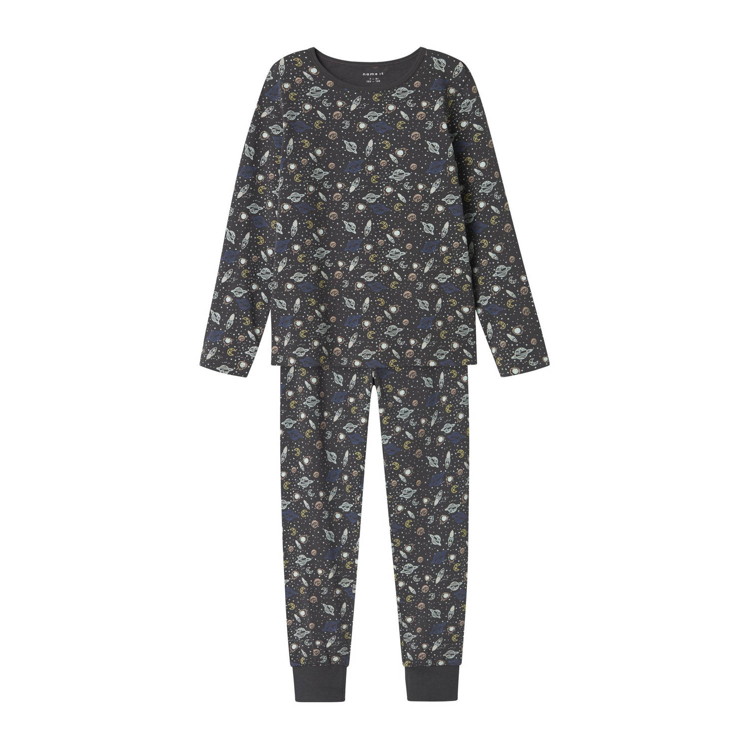 NAME IT KIDS pyjama NKMNIGHTSET IRON SPACE grijs