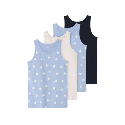 NAME IT KIDS hemd - set van 4 zachtblauw/donkerblauw/roze afbeelding