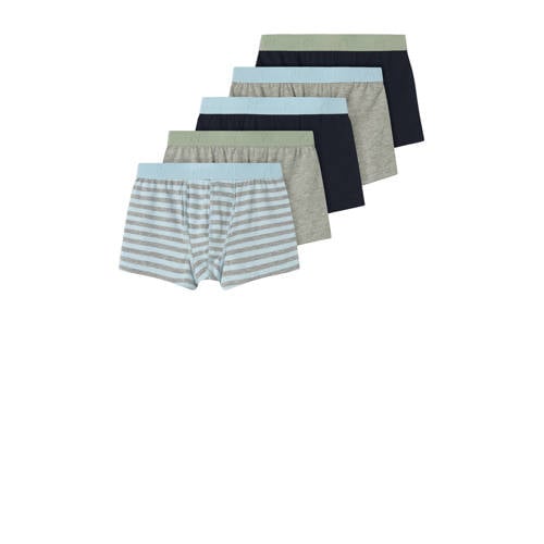 NAME IT KIDS boxershort - set van 5 turquoise/grijs/donkerblauw afbeelding