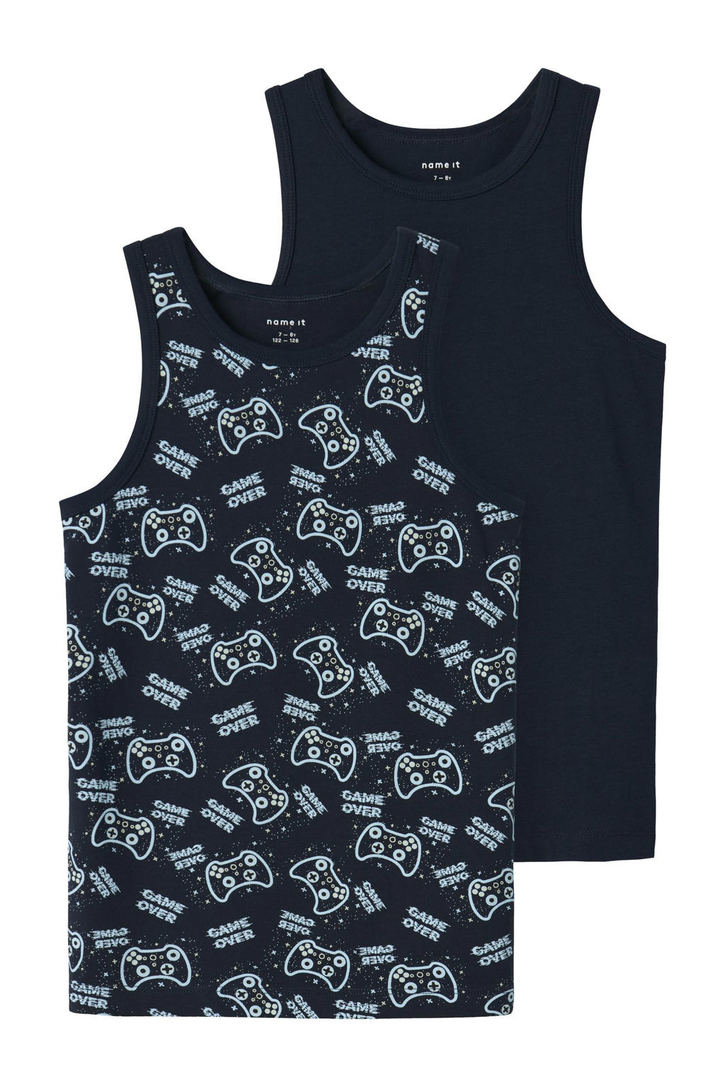 NAME IT KIDS hemd Game - donkerblauw (set van 2)