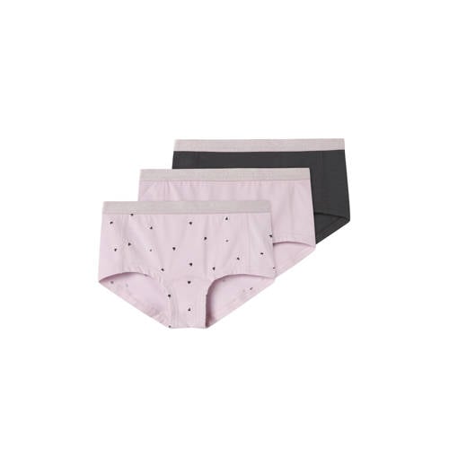 NAME IT KIDS hipster - set van 3 roze/donkergrijs afbeelding