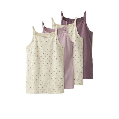 NAME IT KIDS hemd NKFSTRAP - set van 4 lila/ecru afbeelding