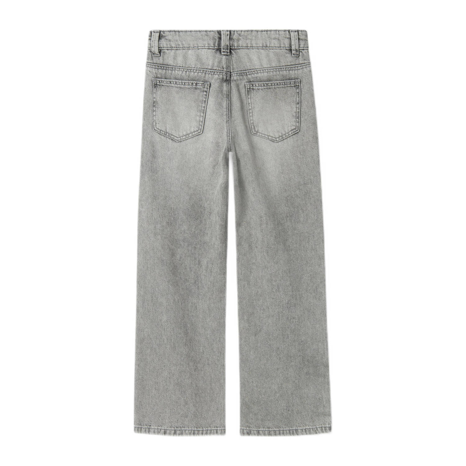 NAME IT KIDS wide leg jeans light grey denim