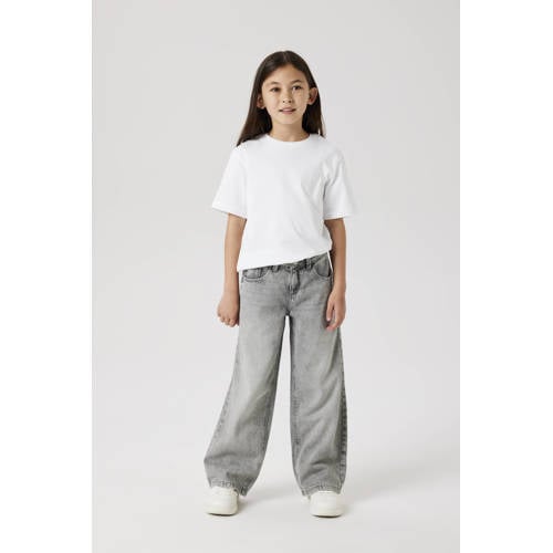 NAME IT KIDS wide leg jeans light grey denim afbeelding
