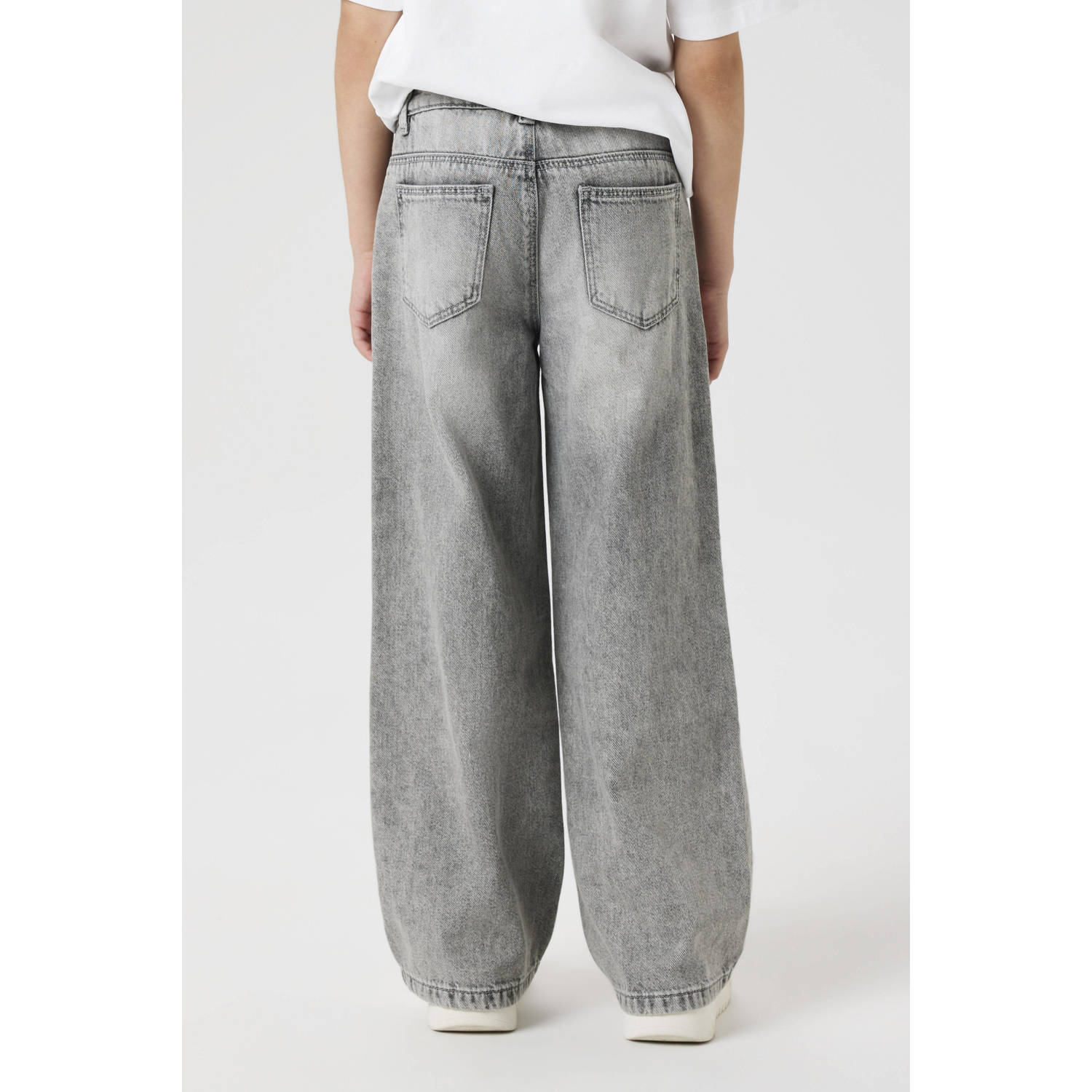NAME IT KIDS wide leg jeans light grey denim
