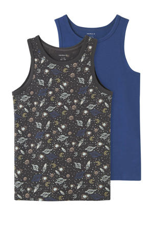 hemd NKMTANK - donkergrijs/blauw (set van 2)